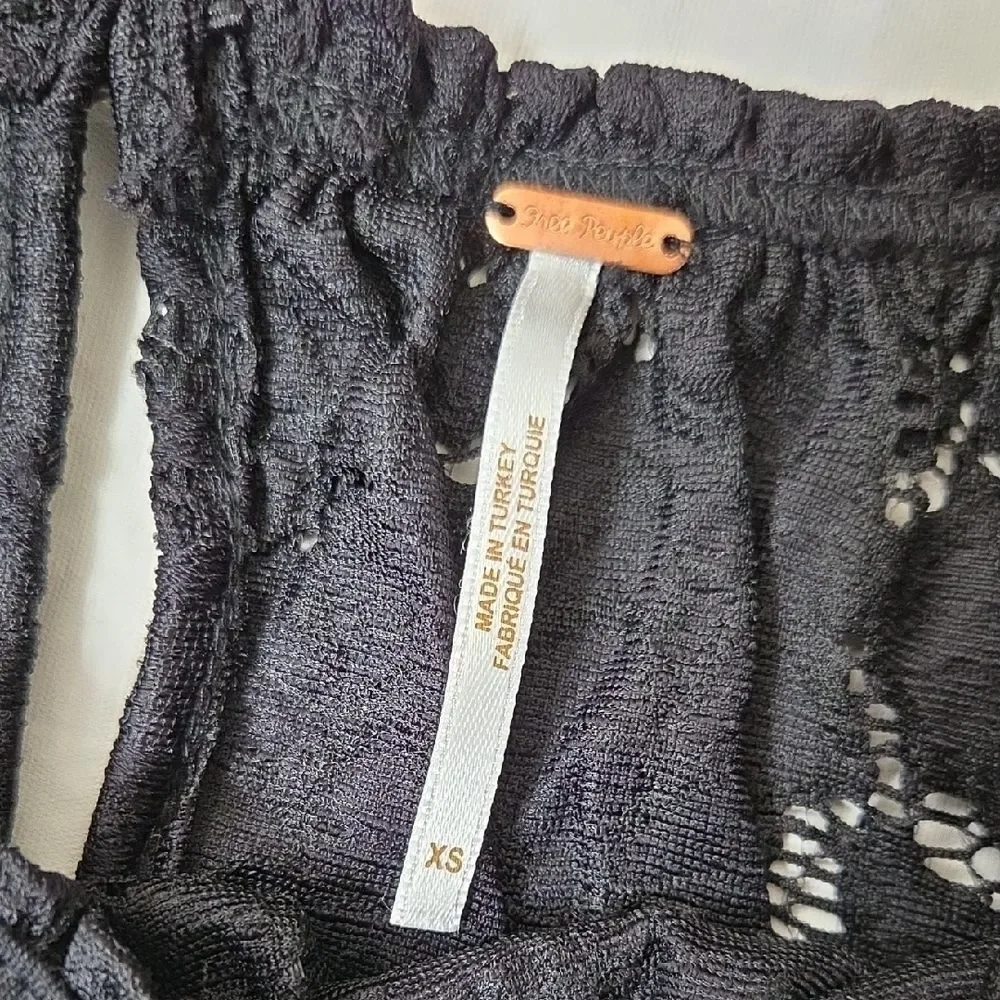 Free People Black Lace Blouse